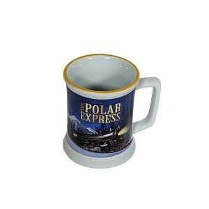 The Polar Express BELIEVE Blue Warner Bros Hot Chocolate Mug Christmas NWOB